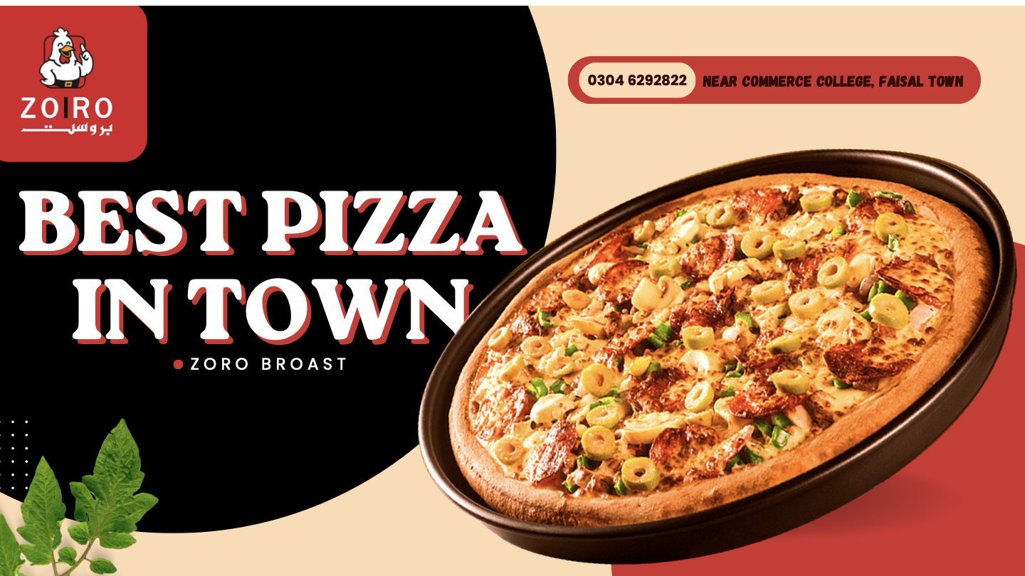 Best Pizza in Town Yellow & Black Digital Banner